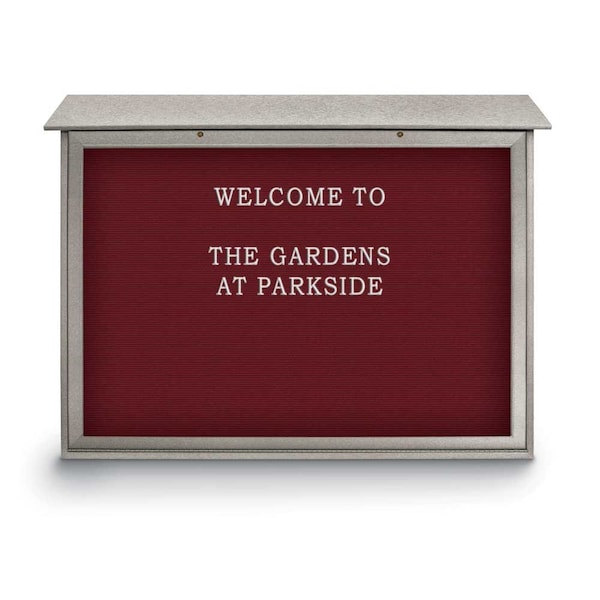 Outdoor Enclosed Combo Board, 48"x36", Black Frame/Green & Amethyst
